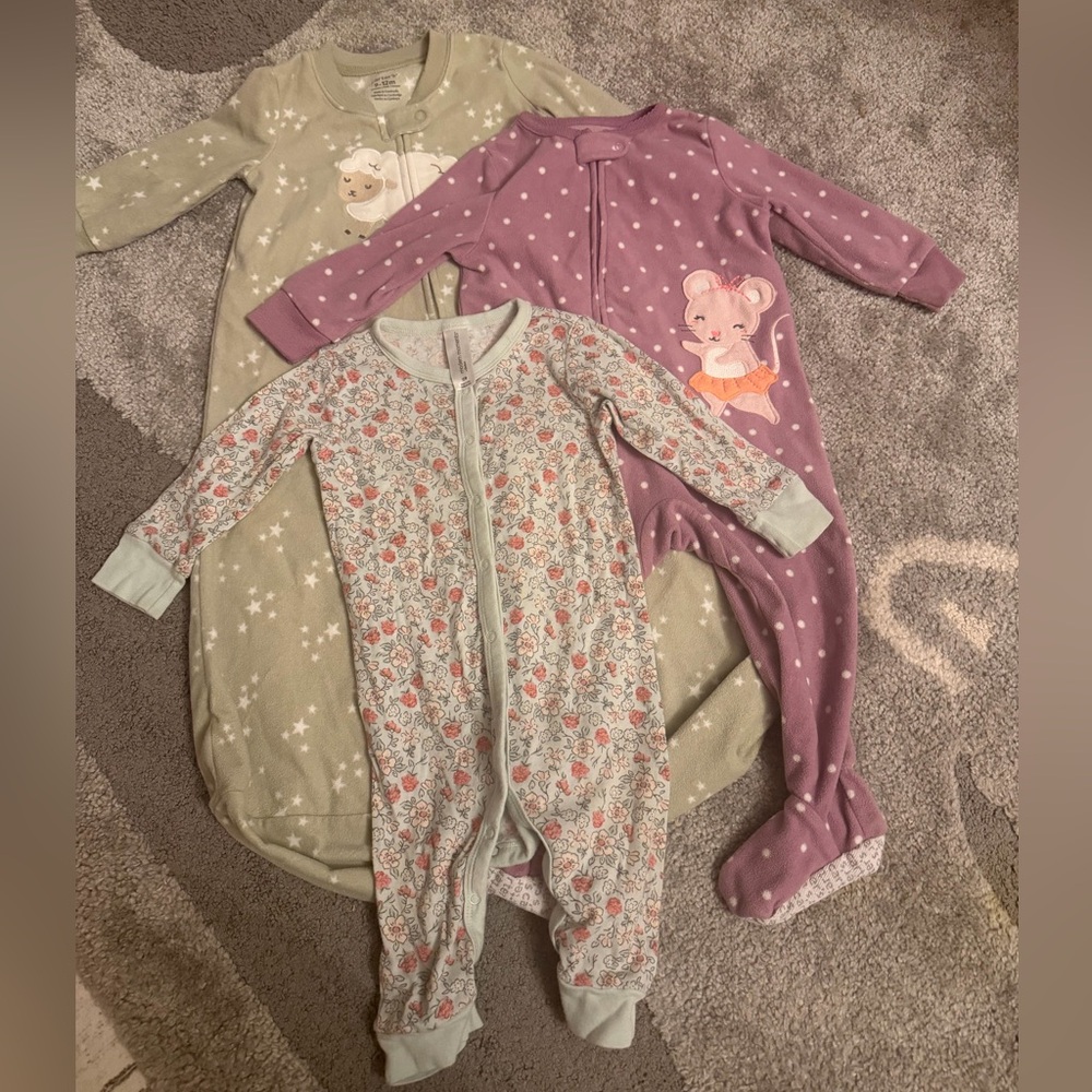 Carter's Infant Pajamas/Sleeper Bundle - Green, Purple, Floral